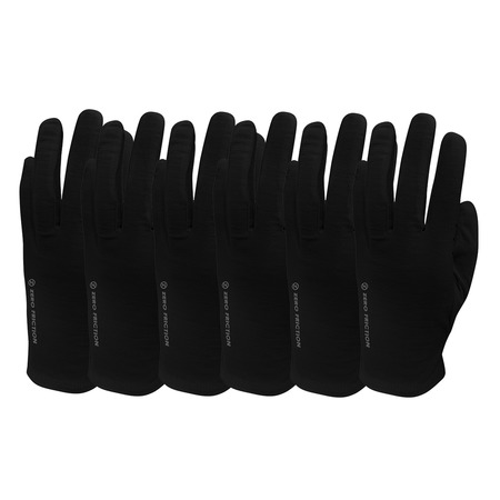Zero Friction Hygi Anti-Microbial Men’s Glove, 6 Pair Pack, Black HYP10001